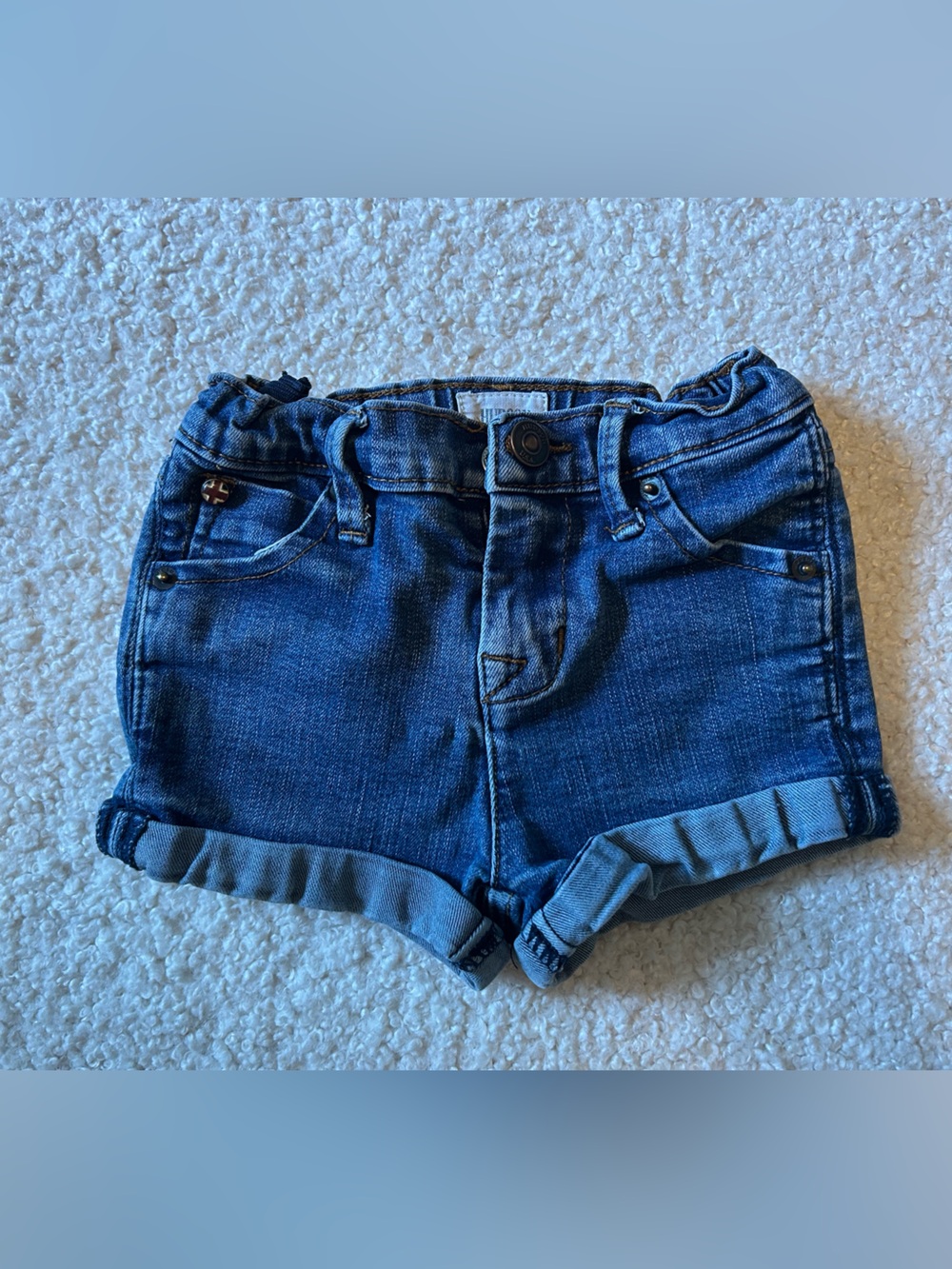 Hudson Jeans Dark Blue Rolled Hem Denim Shorts